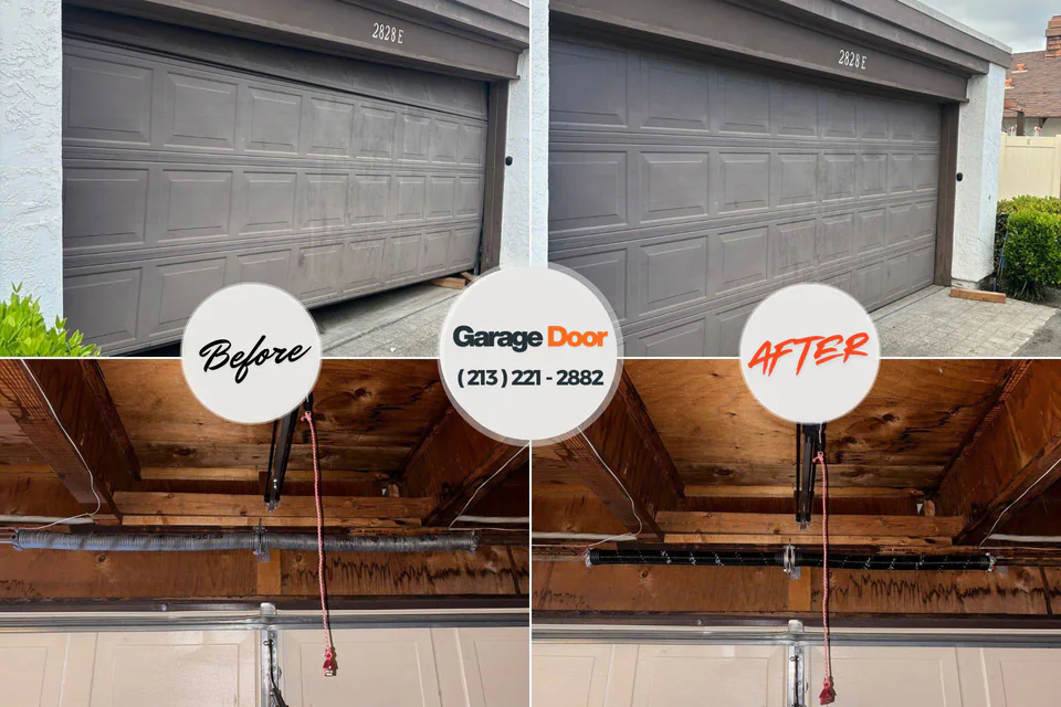 Before and after: garage door repair Lemmon, SD